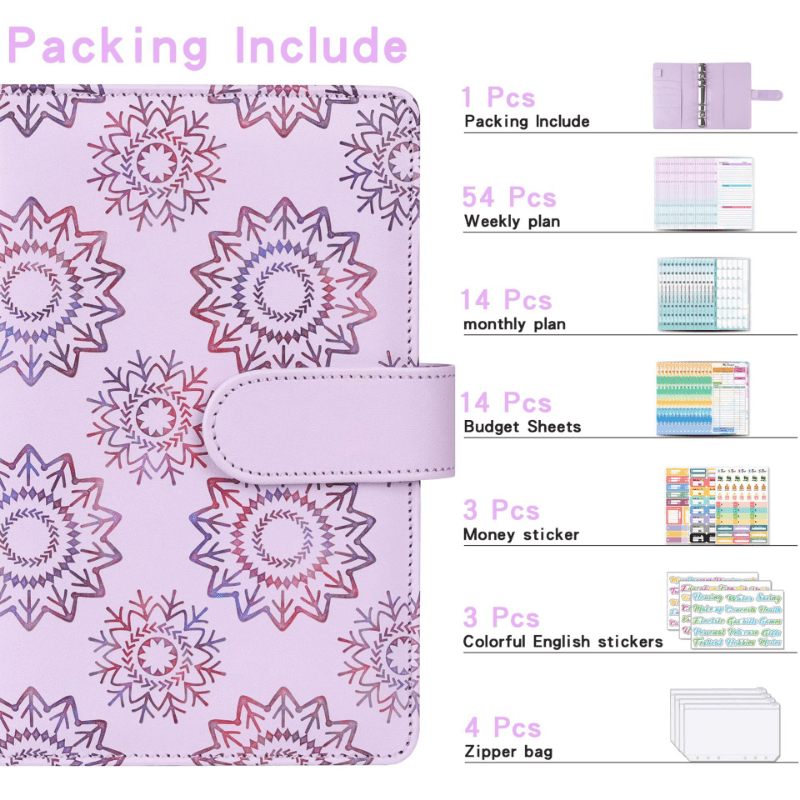 A6 Budget Planner Set Savings Notepad with Sticker Bill Manager
