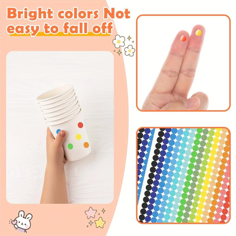 6720 Colorful Round Dot Stickers in 20 Colors for Office & Classroom