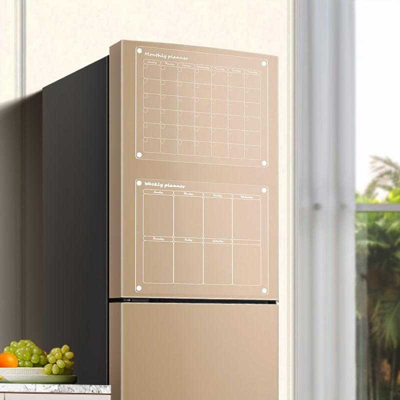 2 Sets of Transparent Magnetic Refrigerator Board Calendars