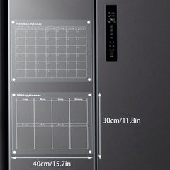 2 Sets of Transparent Magnetic Refrigerator Board Calendars