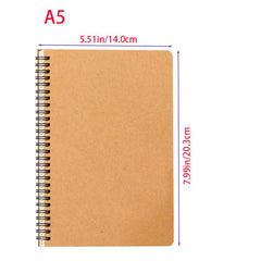 A5 Coil Notebook 60 Sheets Horizontal Line Notebook
