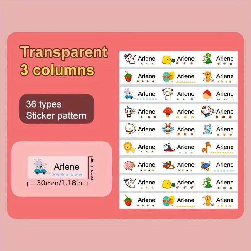 Custom Transparent Name Stickers for Personalized School Supplies