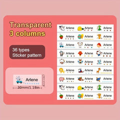 Custom Transparent Name Stickers for Personalized School Supplies