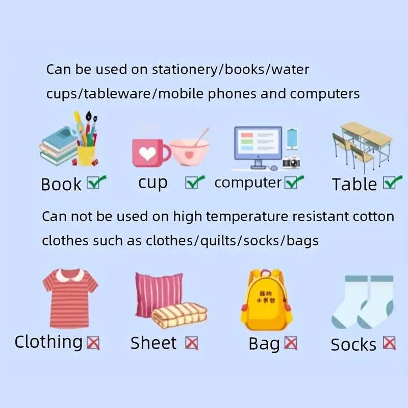 Custom Name Stickers Waterproof School Stationery Labels