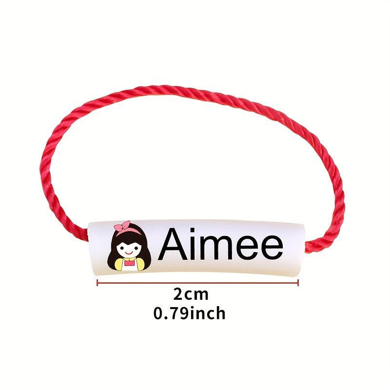 48pcs Custom Name Circle Buckle Reusable Waterproof Lanyard School Bag Shoes