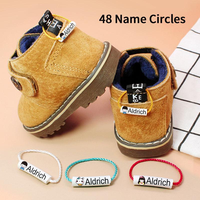 48pcs Custom Name Circle Buckle Reusable Waterproof Lanyard School Bag Shoes