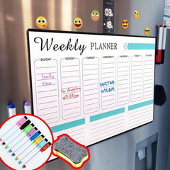 10pcs Monthly Weekly Plan Note Card Set Magnetic Refrigerator Stickers