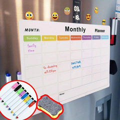 10pcs Monthly Weekly Plan Note Card Set Magnetic Refrigerator Stickers