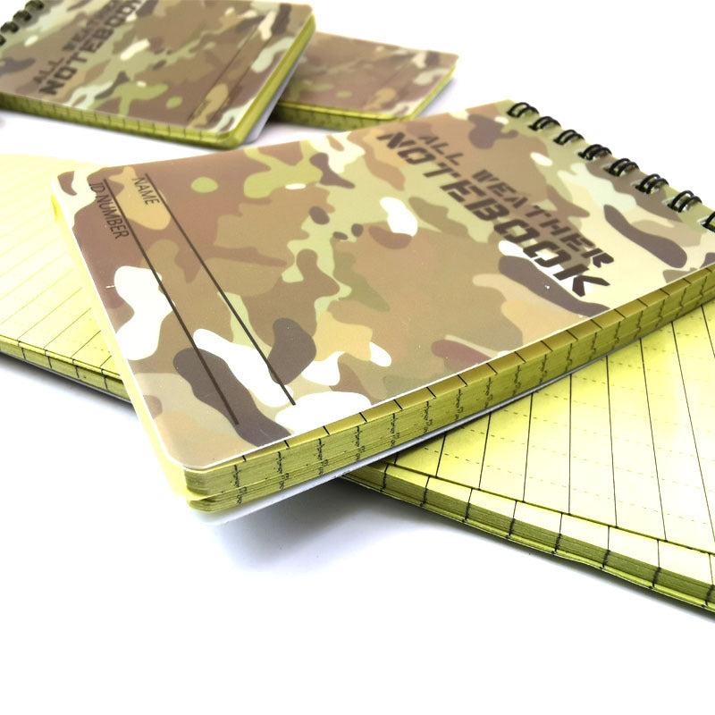 2pcs Camouflage Waterproof Notepad Outdoor All-Weather Notebook