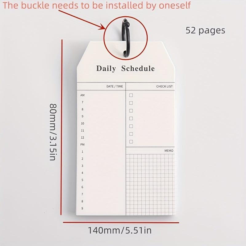 52 Pages Loose Leaf Notepad Portable Memo Buckle Style Schedule
