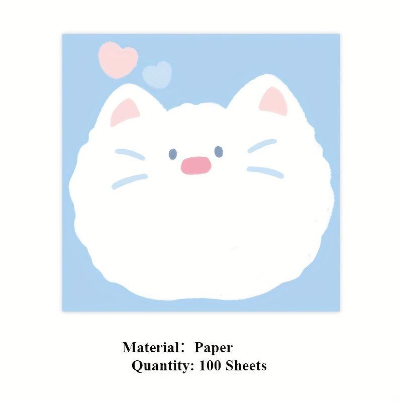 100 Sheets Cartoon Animal Memo Pad Scrapbook DIY Decorative Material