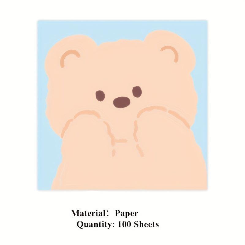 100 Sheets Cartoon Animal Memo Pad Scrapbook DIY Decorative Material