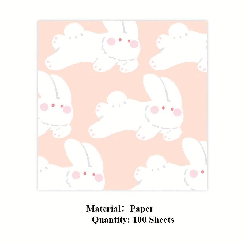 100 Sheets Cartoon Animal Memo Pad Scrapbook DIY Decorative Material