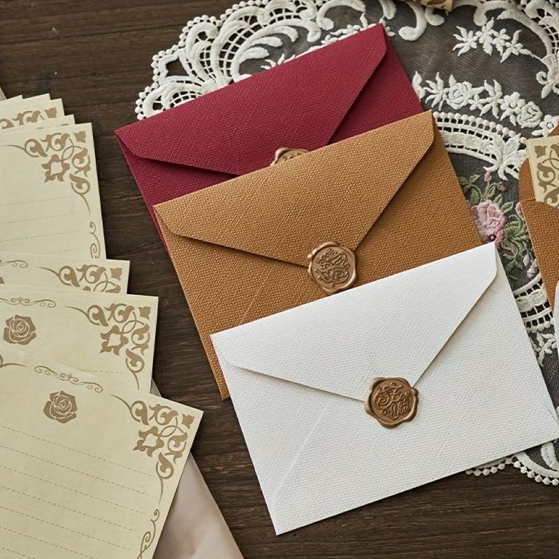 3pcs Retro Noble Invitation Cards Envelopes Letter