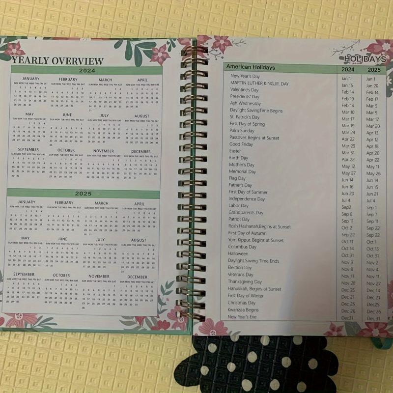 Undated Daily Weekly Planner Notebook Spiral Organizer