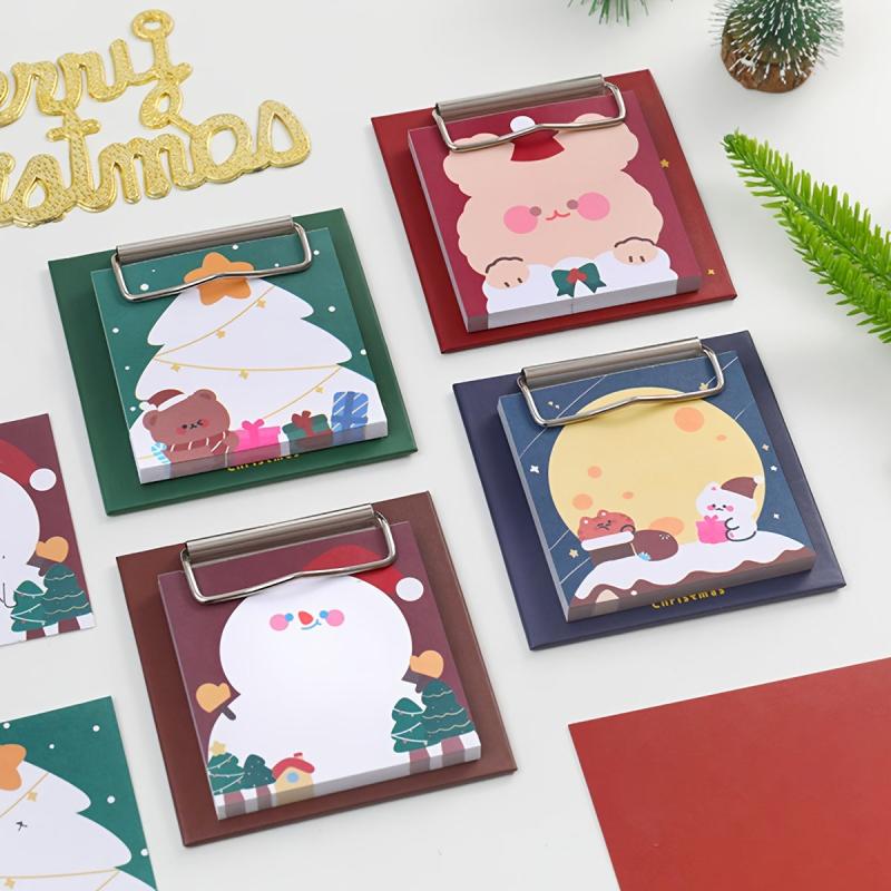Christmas Ins Board Clip Memo Pad Student Cartoon Non sticky Message Memo Paper