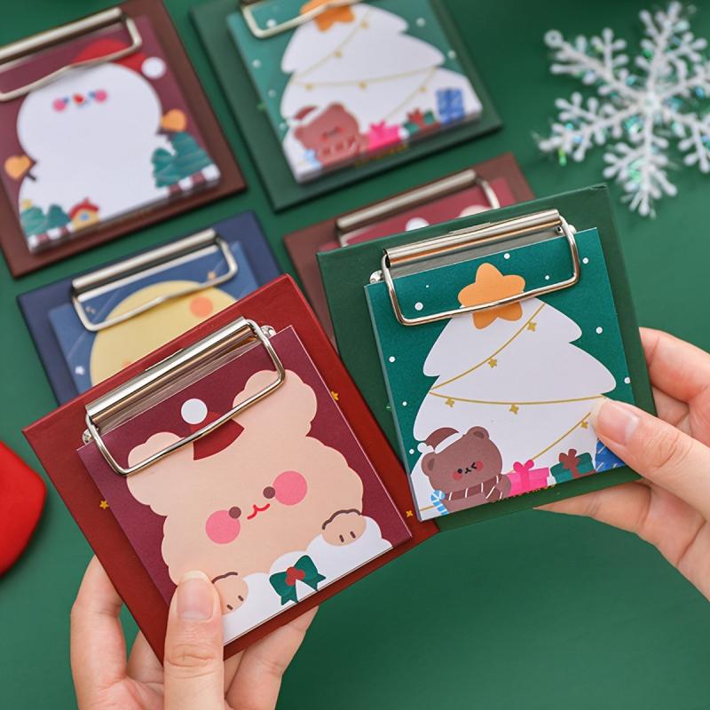 Christmas Ins Board Clip Memo Pad Student Cartoon Non sticky Message Memo Paper