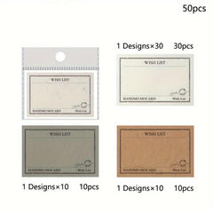 Retro Note Pad Time Show Series - 50 Pieces
