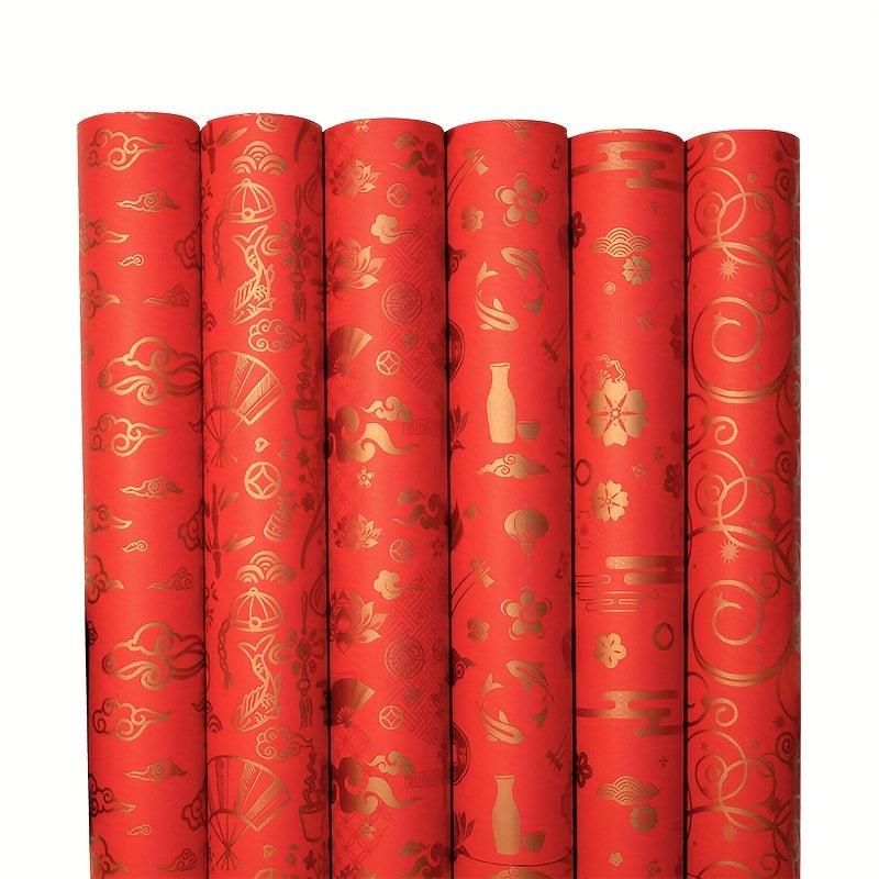 6pcs Holiday Gift Wrapping Papers Universal Decoration Paper