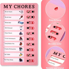 Portable To Do List Board With Slider, 12 Cardstock Schedules