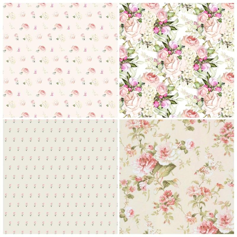 12pcs Flower Series Scrapbook Paper Background DIY Photo Album Art Card