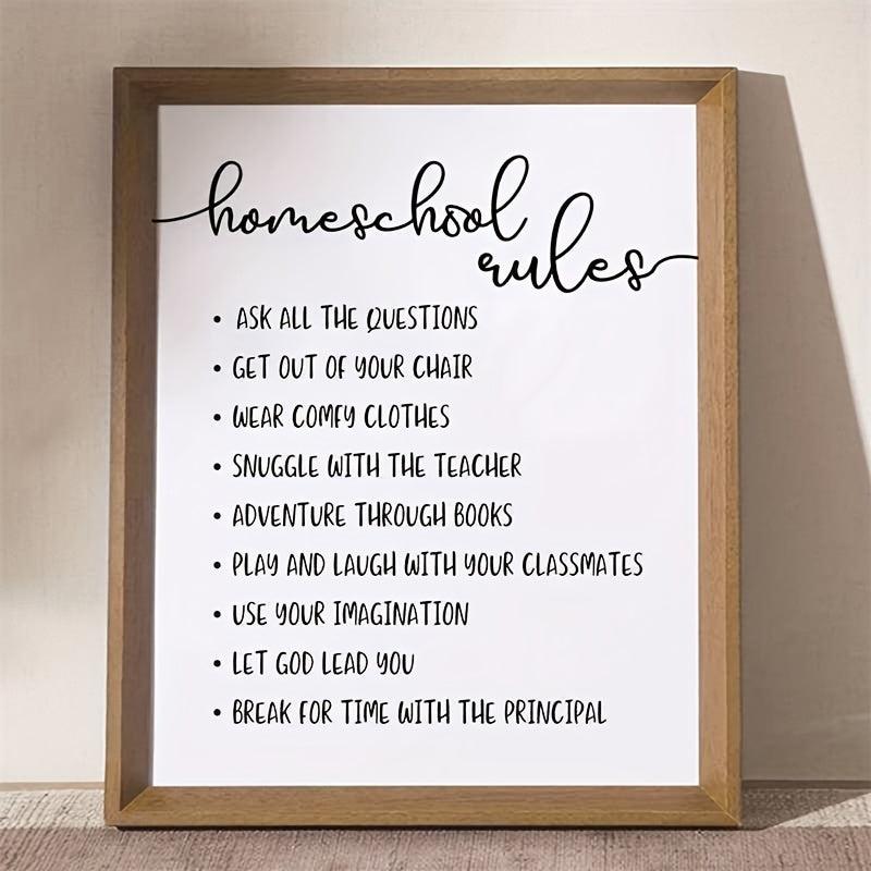 Home Rules Wall Decor - Child Wall Art Decoration - Wall Hanging 20 x 25 cm