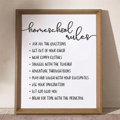 Home Rules Wall Decor - Child Wall Art Decoration - Wall Hanging 20 x 25 cm