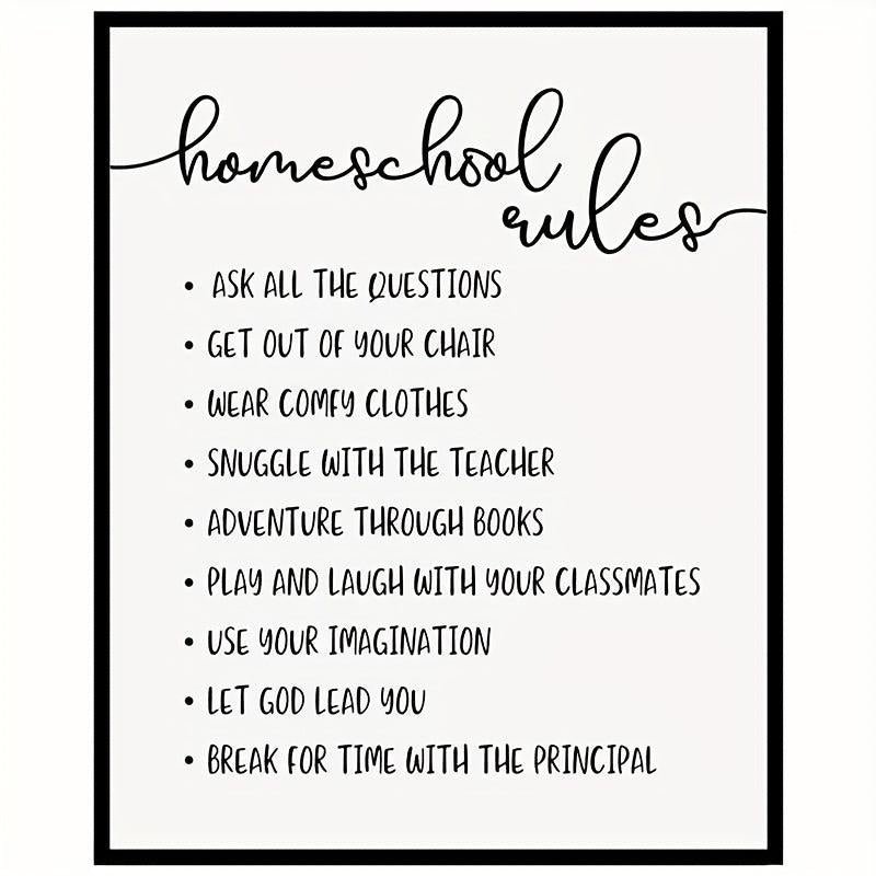 Home Rules Wall Decor - Child Wall Art Decoration - Wall Hanging 20 x 25 cm