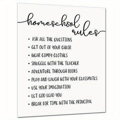 Home Rules Wall Decor - Child Wall Art Decoration - Wall Hanging 20 x 25 cm