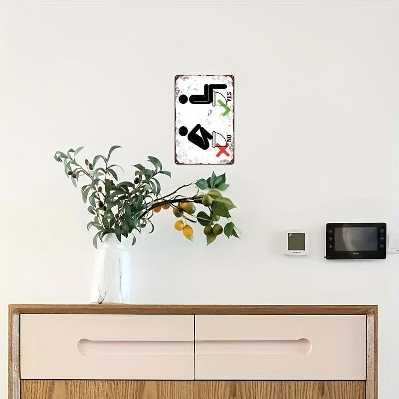 1pc Toilet Creative Tin Sign Funny Novelty Metal Sign Retro Wall Decor