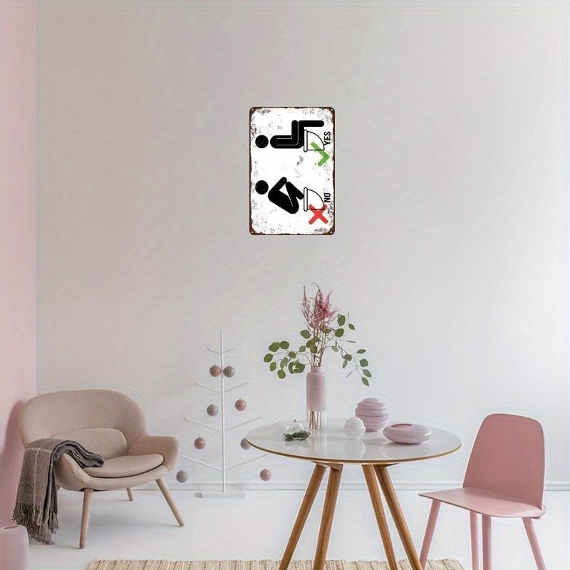 1pc Toilet Creative Tin Sign Funny Novelty Metal Sign Retro Wall Decor