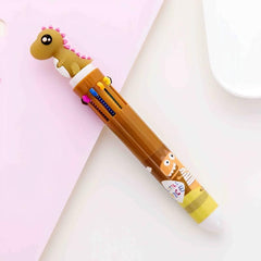 Cartoon Dinosaur Gel Pen Refill Core 0.5mm 10-Color In One Pen