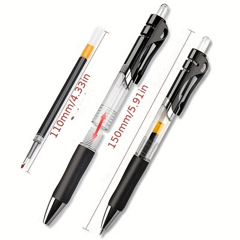 23pcs Retractable Ballpoint Pen 0.5mm Red Replaceable Refill School Supplies
