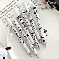 6pcs 0.5mm Milk Cow Gel Pen Set