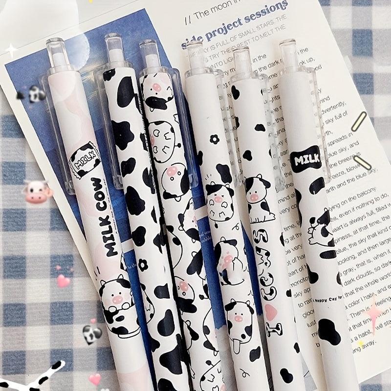 6pcs 0.5mm Milk Cow Gel Pen Set