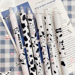 6pcs 0.5mm Milk Cow Gel Pen Set