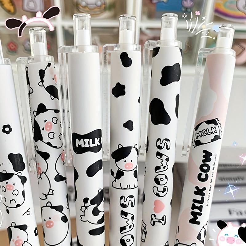 6pcs 0.5mm Milk Cow Gel Pen Set