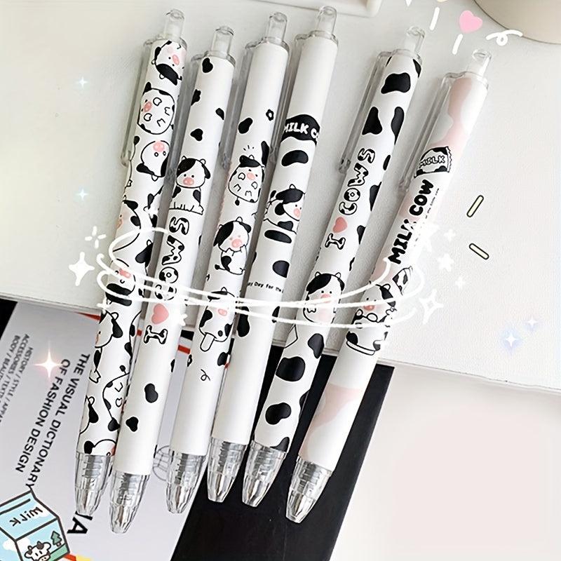 6pcs 0.5mm Milk Cow Gel Pen Set