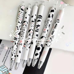 6pcs 0.5mm Milk Cow Gel Pen Set