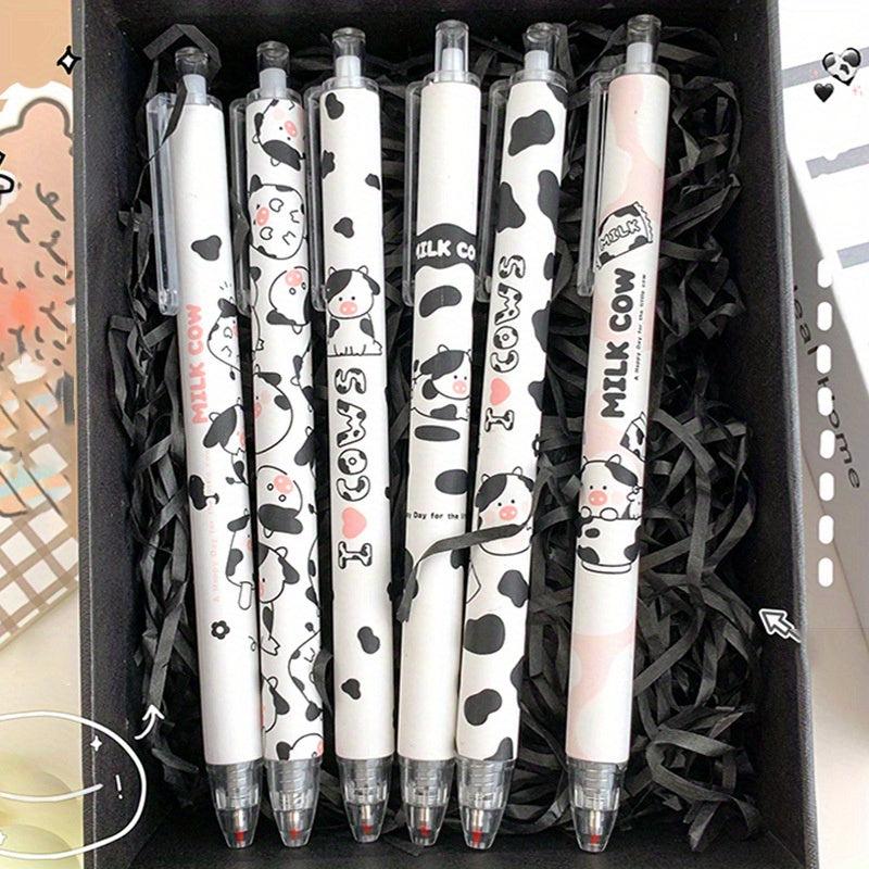 6pcs 0.5mm Milk Cow Gel Pen Set