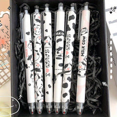 6pcs 0.5mm Milk Cow Gel Pen Set