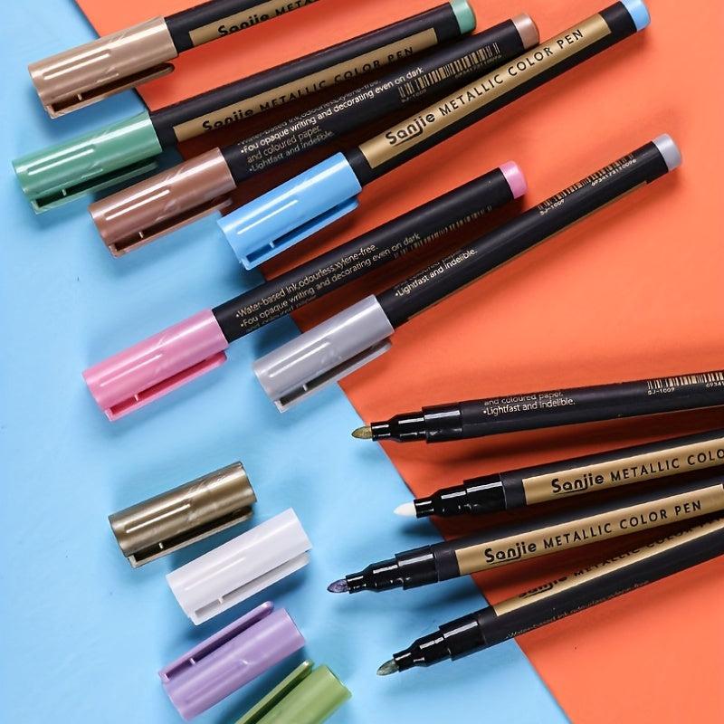 Metallic Marker Pens Set for Rock Painting Scrapbooking DIY Album