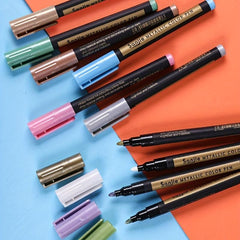 Metallic Marker Pens Set for Rock Painting Scrapbooking DIY Album