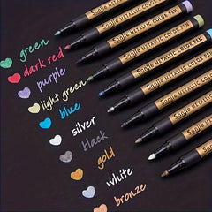 Metallic Marker Pens Set for Rock Painting Scrapbooking DIY Album