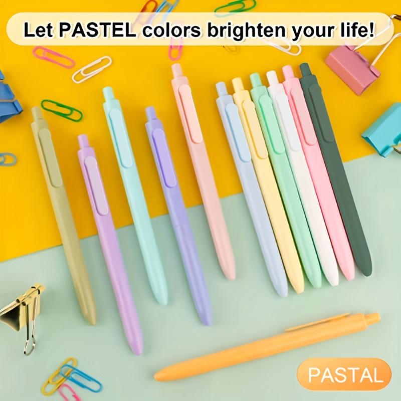 12pcs Pastel Retractable Gel Pens 0.5mm Ink School Supplies Stationary