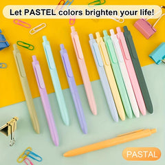 12pcs Pastel Retractable Gel Pens 0.5mm Ink School Supplies Stationary