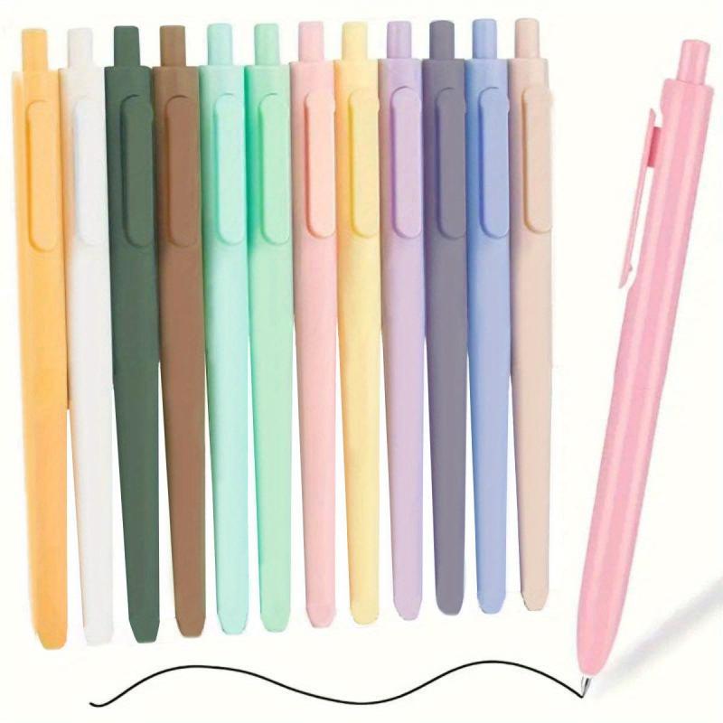 12pcs Pastel Retractable Gel Pens 0.5mm Ink School Supplies Stationary