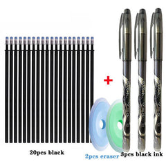 25 Piece Red Ink Erasable Gel Pen Filling Stick Set - Office School Stationery