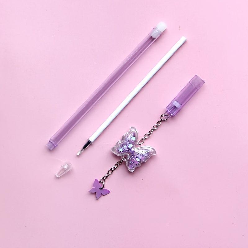 4pcs Butterfly Pendant Gel Pens Small Fresh Student Exam Signature Pen