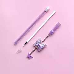 4pcs Butterfly Pendant Gel Pens Small Fresh Student Exam Signature Pen